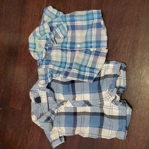 Lot of 2 plaid boy's infant clothes size 3